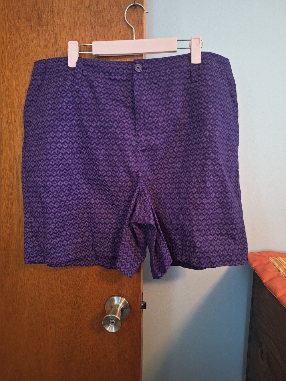 Basic Edition Purple Patterned Women's Bermuda Shorts Size XL
